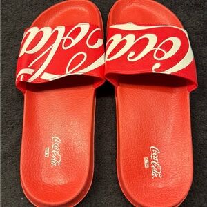 Kith brand Coco Cola collab red/white slippers/slides.  Brand new.